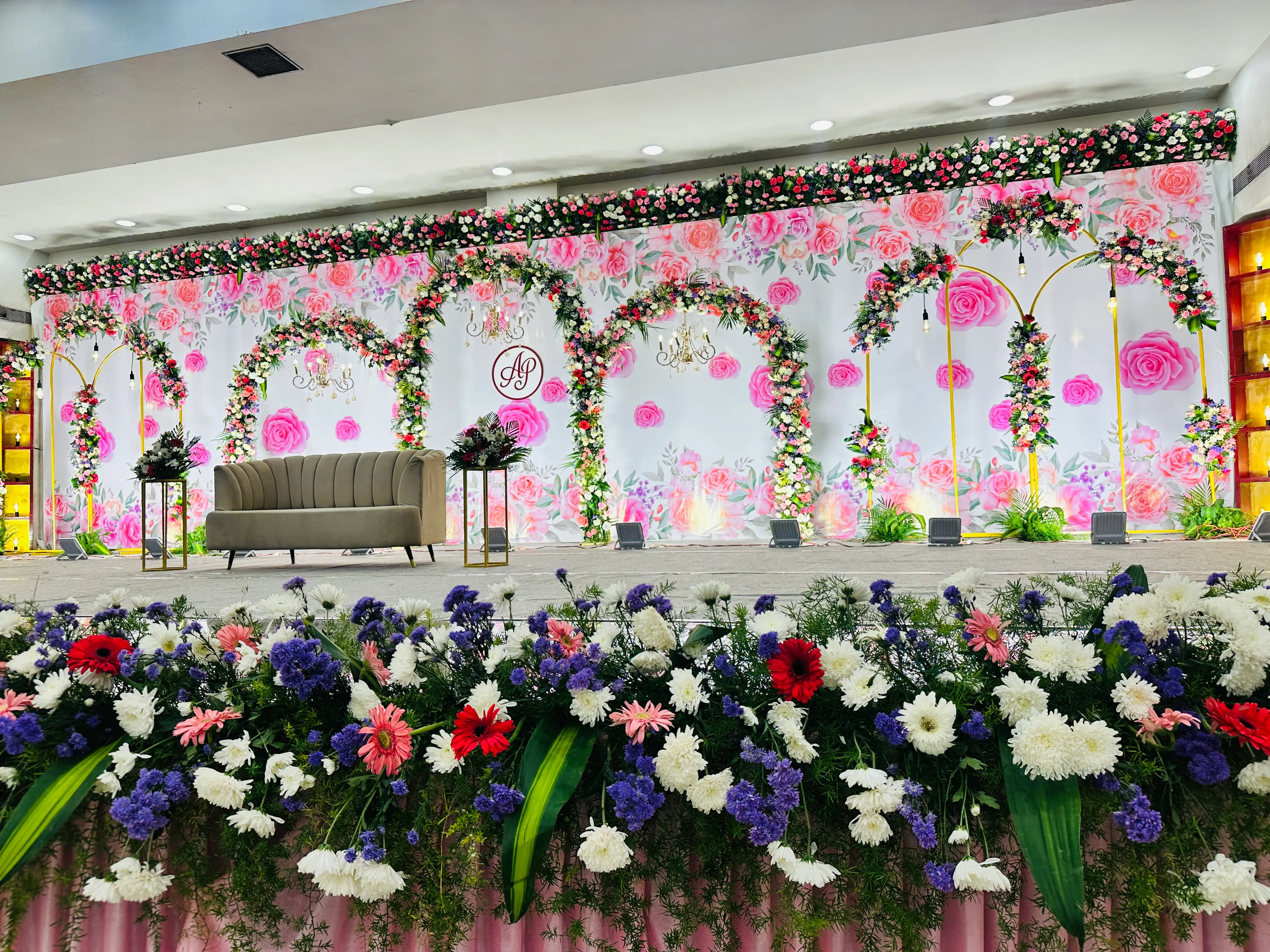 Reception flower backdrop